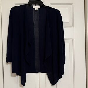 Elegant Navy Draped Cardigan